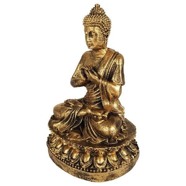 Buda Hindu Rezando Dourado M - Imagem 4