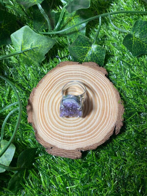 Anel Drusa Ametista Natural Bruta - Imagem 3