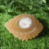 Porta Velas Selenita Laranja Folha