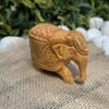 Estatueta Elefante Talhado Madeira 10x8cm - Imagem 2