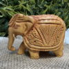 Estatueta Elefante Talhado Madeira 10x8cm